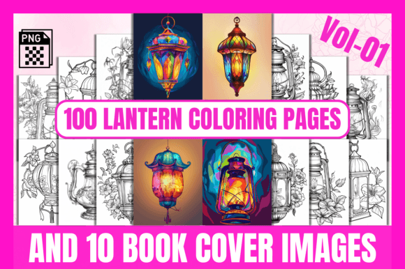 100 Lantern Coloring Pages Vol-1