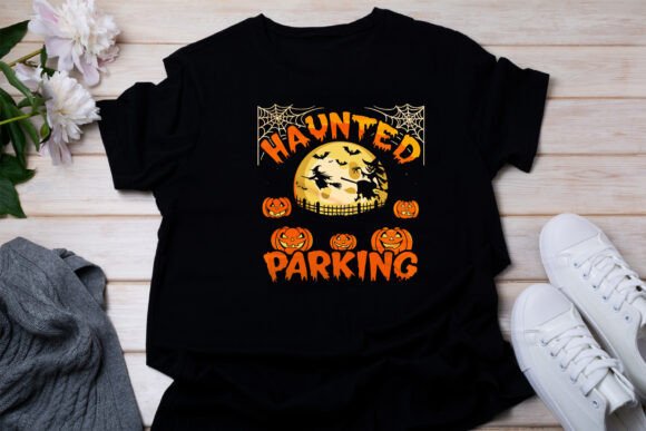 Haunted Parking Halloween T-shirt Design: A Versatile Creative Asset
