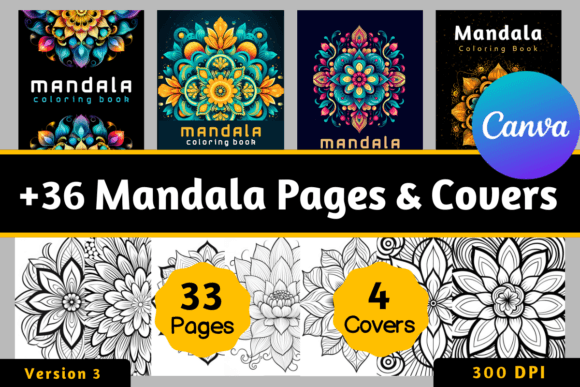 Mandala Coloring Pages Covers Bundle: A Creative Resource for Artists and Publishers