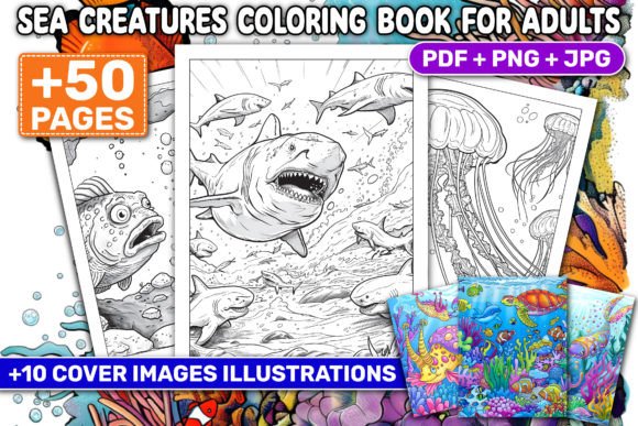 SEA CREATURES COLORING BOOK for ADULTS