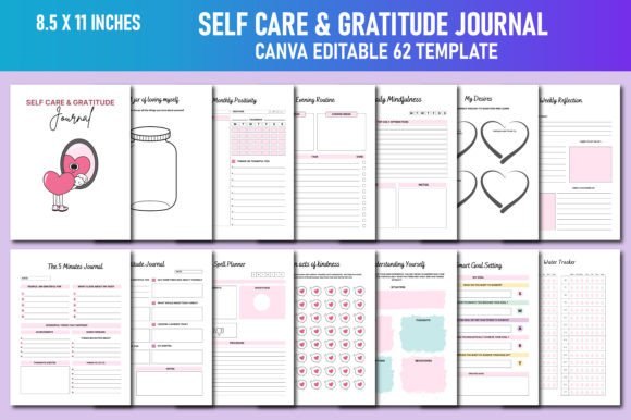 Self Care Gratitude Journal Canva KDP